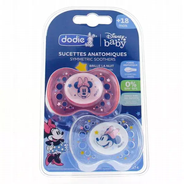 DODIE SUCETTES ANATOMIQUES NUIT +18 MOIS MINNIE DODIE