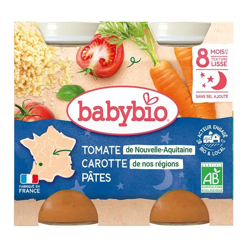 Babybio pot carotte tomate pate 2x200g