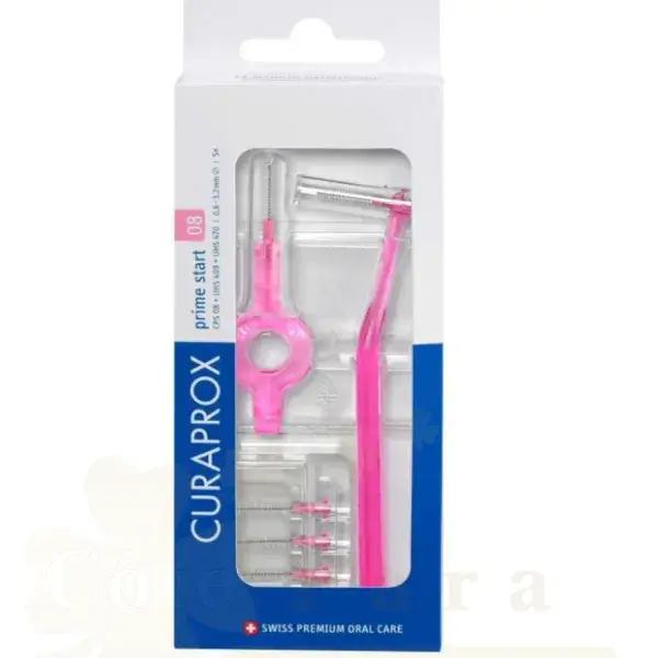 Curaprox CPS 08 Prime start 5 brossettes interdentaires + manche