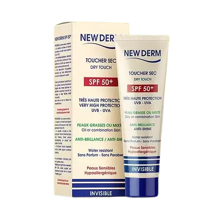 new-derm-ecran-solaire-invisible-spf-50-40ml NEW DERM écran solaire invisible spf 50+ (40ml) – Image 1