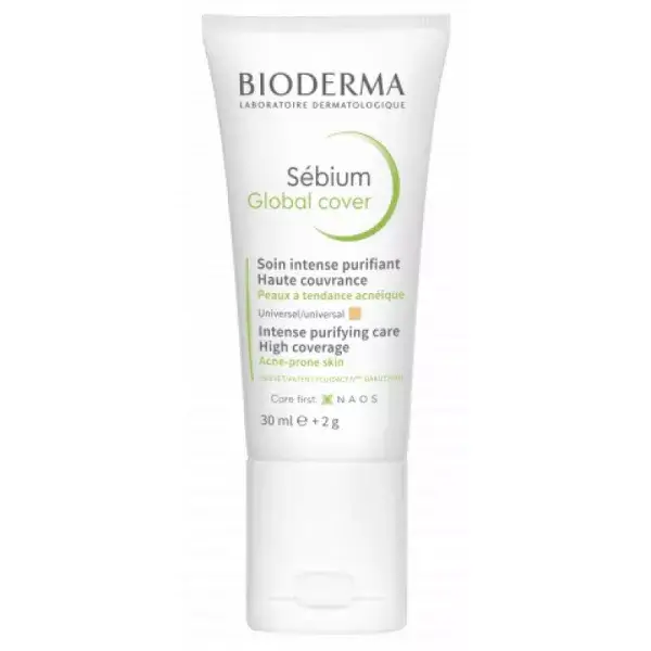 3401360145207-bioderma-sebium-global-cover-30ml-soin-intense-purifiant-haute-couvrance-peaux-a-tendance-acneique-2 Bioderma Sébium Global Cover Soin Intense Purifiant Haute Couvrance 30 ml + 2 g – Image 1