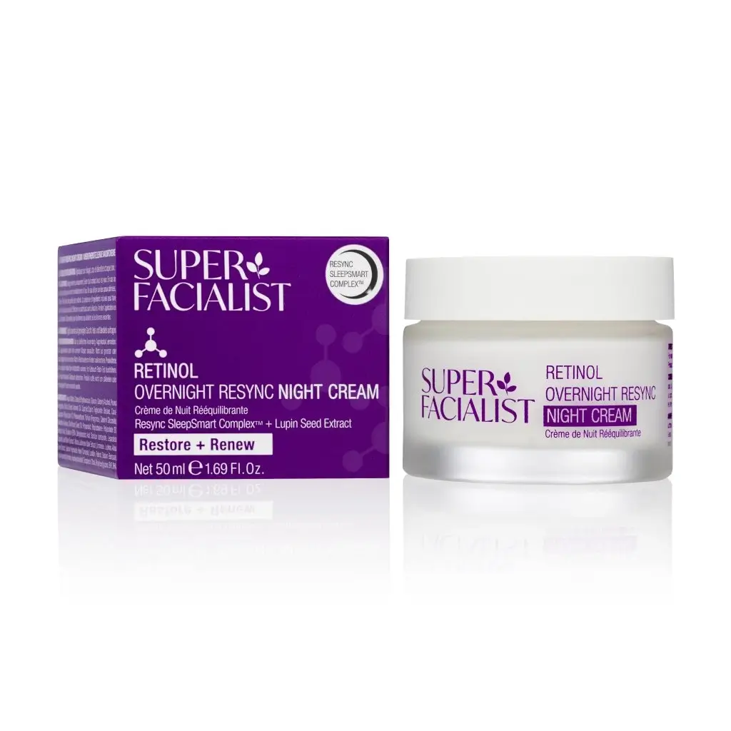 79326_sf-retinol-nightcream-with-box-angle Super Facialist Crème de nuit au rétinol – Image 1