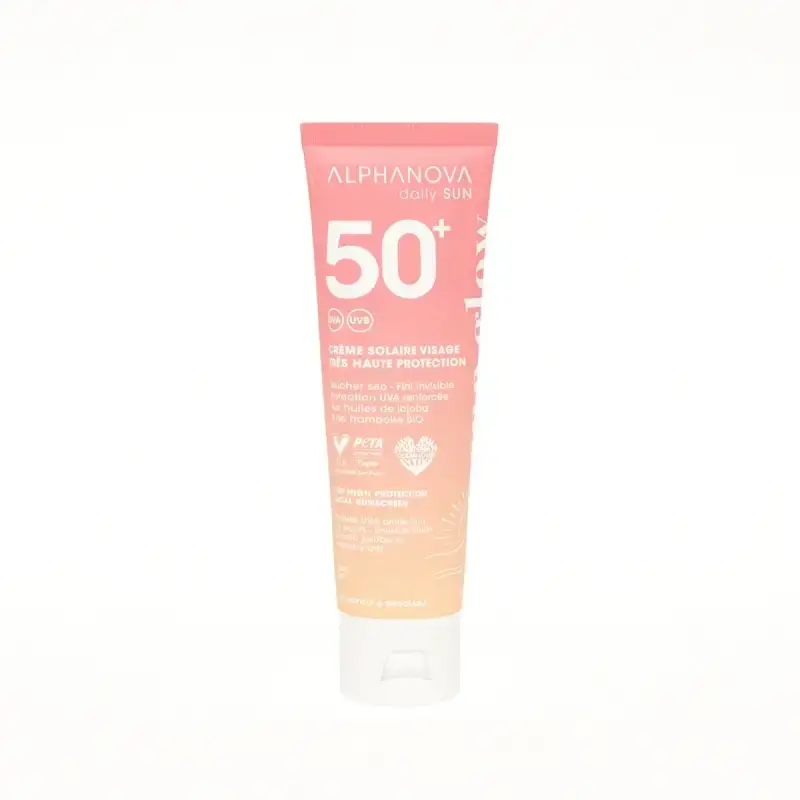 ALPHANOVA SUN GLOW DAILY SUN CREME SOLAIRE VISAGE SPF50+ 50ML