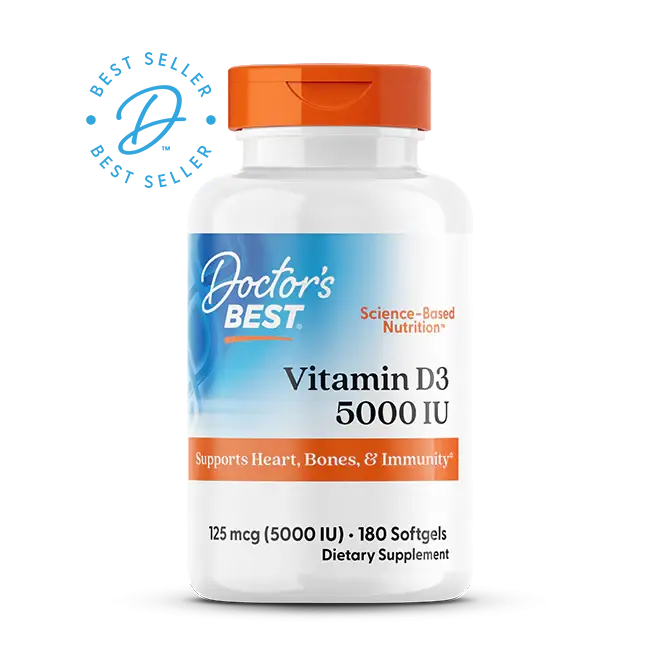 753950002180---V7-Best-Seller DOCTOR'S BEST VITAMIN D3 5000IU 180 GELULES – Image 1
