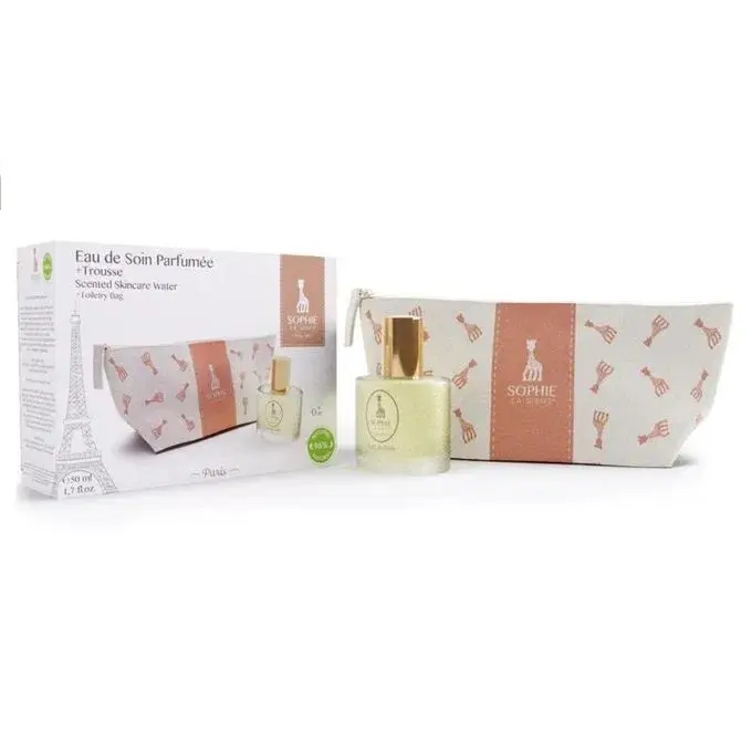 Bebemaman-Sophie-La-Girafe-Coffret-Eau-de-Soin-parfumee-50ml-Trousse Sophie La Girafe Coffret Eau de Soin parfumée 50ml + Trousse – Image 1