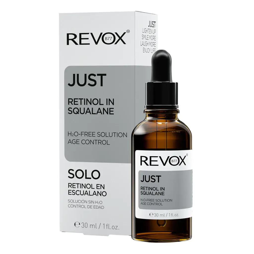 JUST_RETINOLINSQUALANE-Boteycaja_1024x1024-1 REVOX B77 JUST RETINOL IN SQUALANE H20-FREE SOLUTION AGE CONTROL, 30ml – Image 1