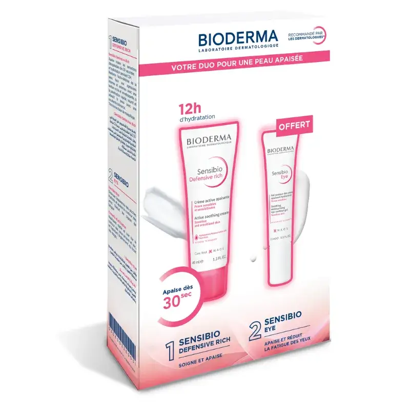 Bioderma Sensibio Défensive Riche Crème Active Apaisante – 40ml + sensibio eye offert