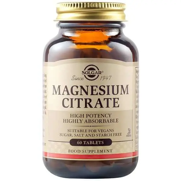 033984017108 Solgar magnesium citrate 60 Tablets – Image 1