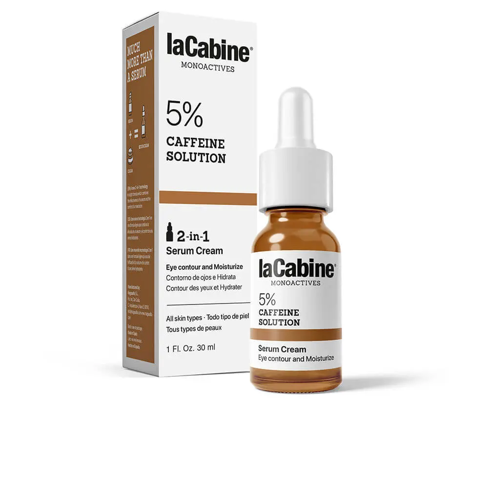 187596 LA CABINE 5 CAFFEINE SOLUTION CREME SERUM 2 EN 1 CONTOUR YEUX 30 ML – Image 1