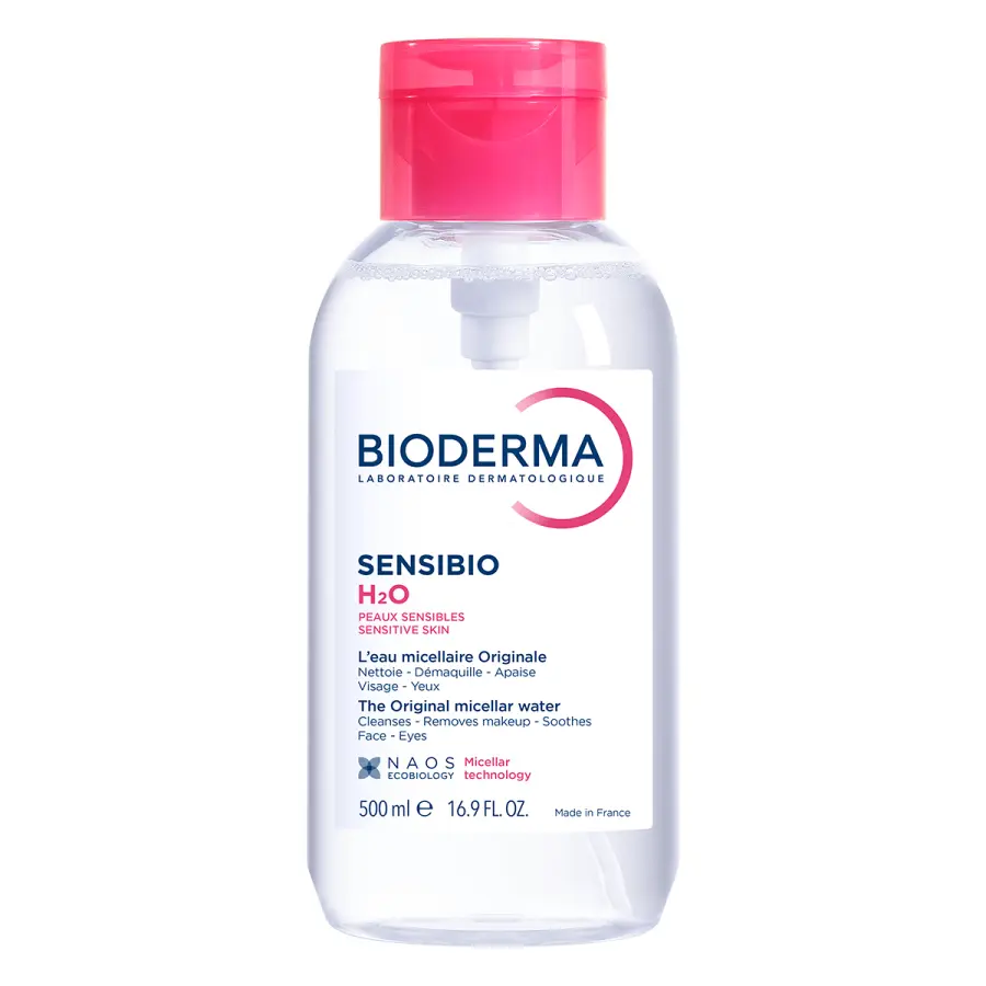 3701129812129_Sensibio_H2O_pumpa_500ml_1_produktova_fotka Bioderma Créaline H2O Eau Micellaire Démaquillante Nettoyante avec Pompe Inversée 500ML – Image 1