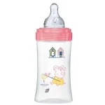 dodie Initiation+ Biberon Anti-Colique Peppa Tétine Ronde 3 Vitesses Débit 2 0-6 Mois 270 ml