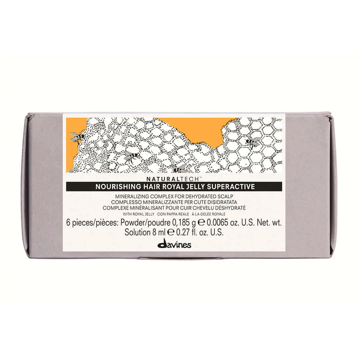 8004608230830-NT-NOURISHING-HAIR-ROYAL-JELLY-SUPERACTIVE-6x185mg-8ml Davines Naturaltech Nourishing Hair Royal Jelly Superactive 6 x 8 ml – Image 1