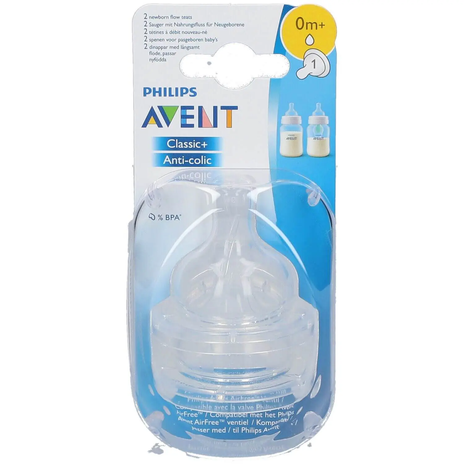 BE01284330-p14 AVENT Lot de 2 TETINE 0M+ Classic+/ Anti-colic – Image 1