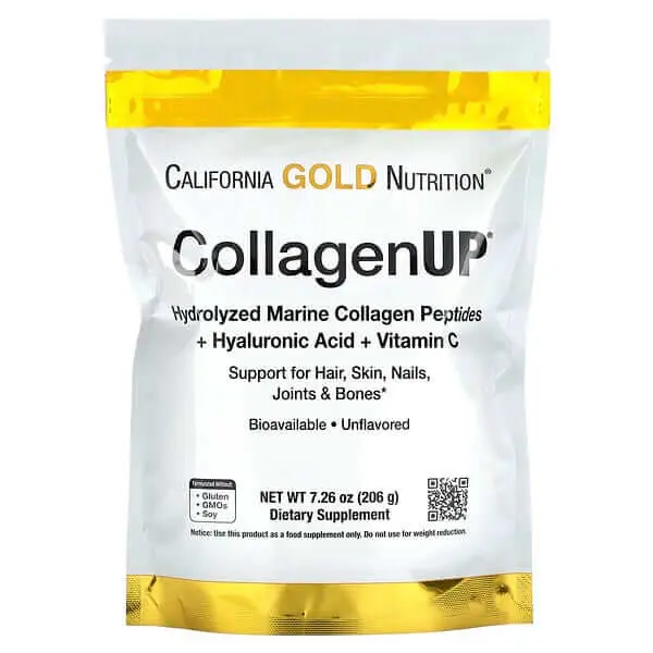 CALIFORNIA GOLD NUTRITION COLLAGENUP COLLAGENE MARIN HYDROLYSE + ACIDE HYALURONIQUE+ VITAMINE C – Image 1