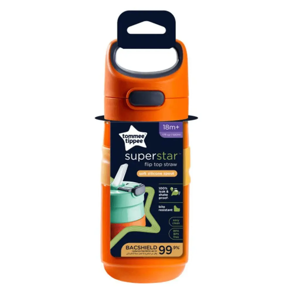 REPONSE DELICATE (1) TOMMEE TIPPEE Gobelet sport Superstar Flip Top orange 18M+ – Image 1