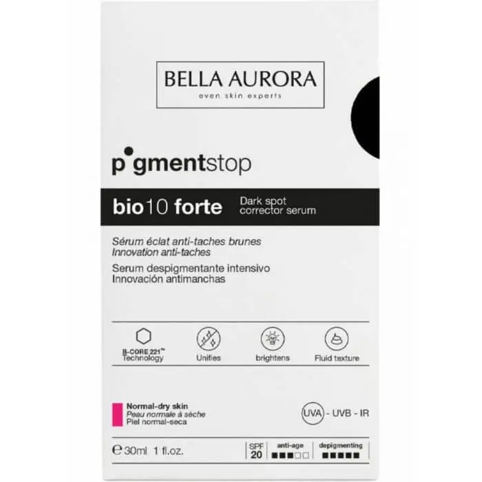 bella-aurora-bio10-forte-pigment-stop-peaux-normales-a-seches BELLA AURORA BIO 10 FORTE PIGMENT PEAU NORMALE A SECHE 30ML – Image 1