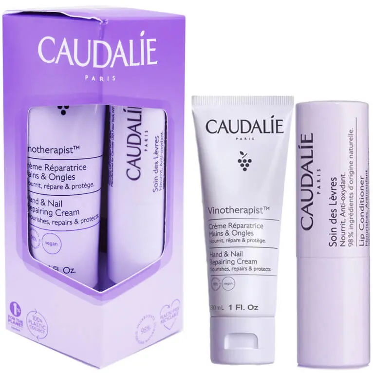 CAUDALIE VINOTHERAPIST CREME MAINS ET ONGLES 30ML + SOIN LEVRES 4.5G