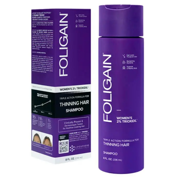 foligain-foligain-shampoing-femme-volumateur-triple-action-2-trioxidil-236-ml-shampoings-anti-chute FOLIGAIN SHAMPOING FEMME VOLUMATEUR TRIPLE ACTION 2% TRIOXIDIL 236 ML – Image 1