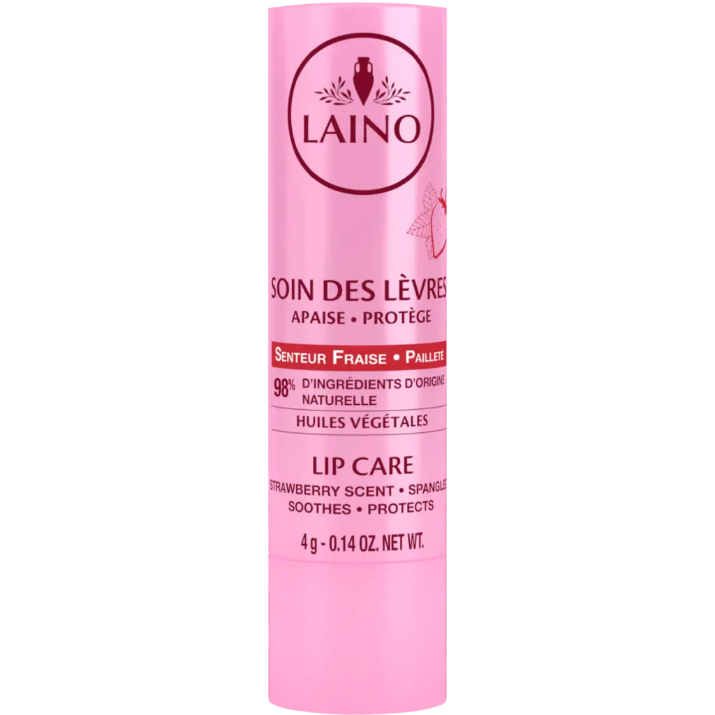 Laino Soin des Lèvres Stick 4 g - Senteur : Fraise Pailleté