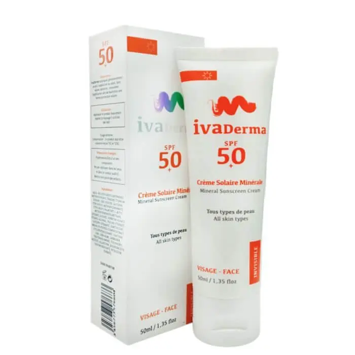 ivaderma-spf-50-creme-solaire-minerale-creme-invisible IVADERMA SPF 50+ Creme solaire minerale – Image 1