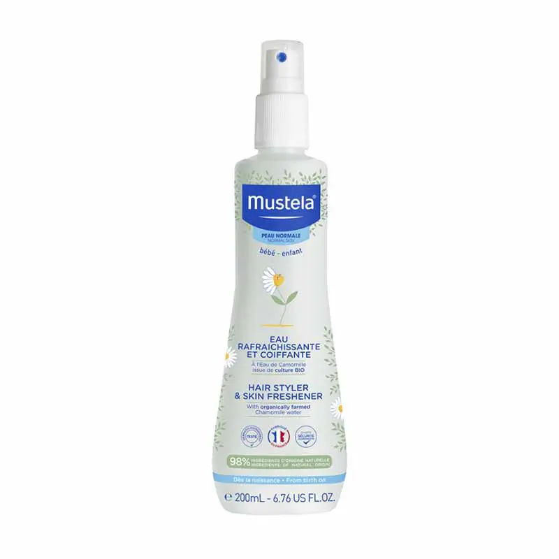 MUSTELA PEAU NORMALE Eau Rafraîchissante et Coiffante 200ml - A l' Eau de Camomille Bio