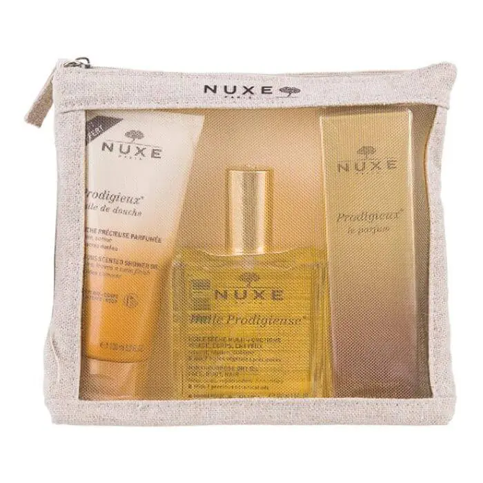 nuxe-nuxe-prodigieux-trousse-fragrant-travels-soins-hydratants NUXE TROUSSE HUILE PRODIGEUSE + PARFUM – Image 1