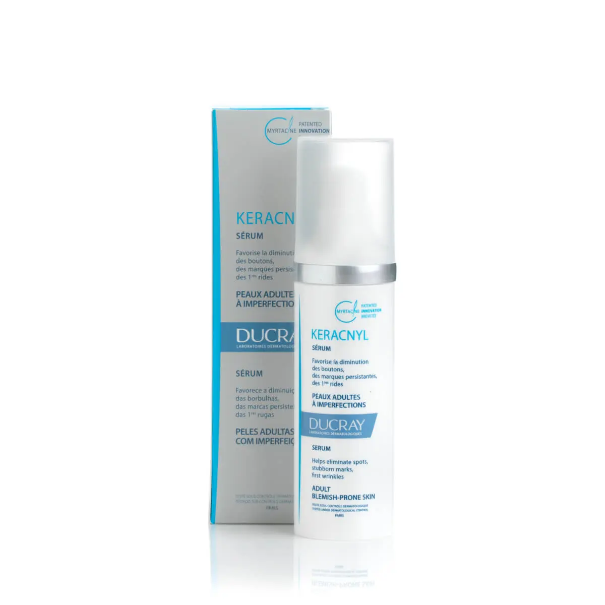 product-ducray-keracnyl-serum-box-and-bottle-front-637211755387511796 DUCRAY KERACNYL SERUM 30 ML – Image 1