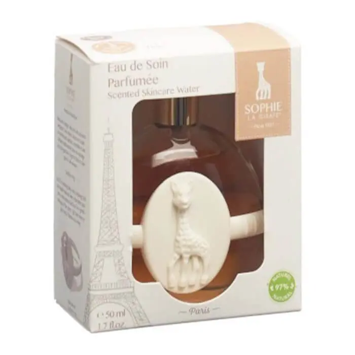 sophie-la-girafe-sophie-la-girafe-eau-de-soin-parfumee-50-ml-plus-anneau-de-dentition-0-m-hygiene-bebe SOPHIE LA GIRAFE EAU DE SOIN PARFUMEE SCENTED SKINCARE WATER 50ML – Image 1