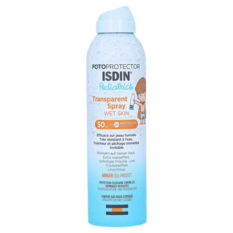 spray-transparent-spf50-fotoprotector-pediatrics-wet-skin-250ml-isdin ISDIN FOTOPROTECTOR PEDIATRICS TRANSPARENT SPRAY 50 SPF 250ML – Image 1