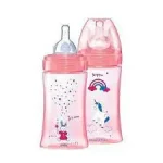 DODIE BIBERON ANTI COLIQUE TETINE RONDE 3 VITESSES + 270ML ROSE LICORNE 0-6 MOIS
