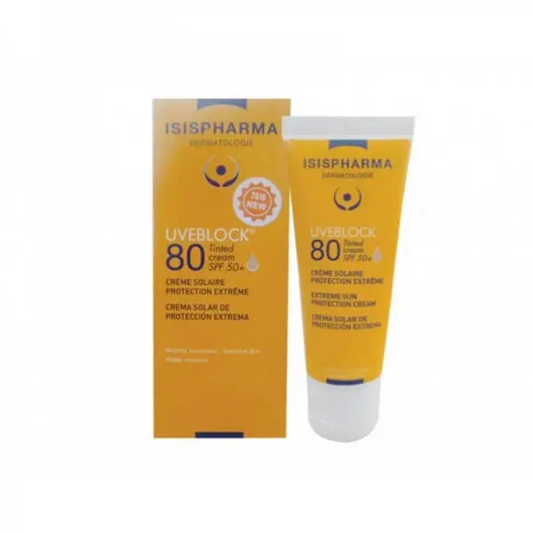 uveblock-ecran-spf-80-teinte-40-ml ISISPHARMA UVEBLOCK CREME SOLAIRE TIENTE 80+ – Image 1
