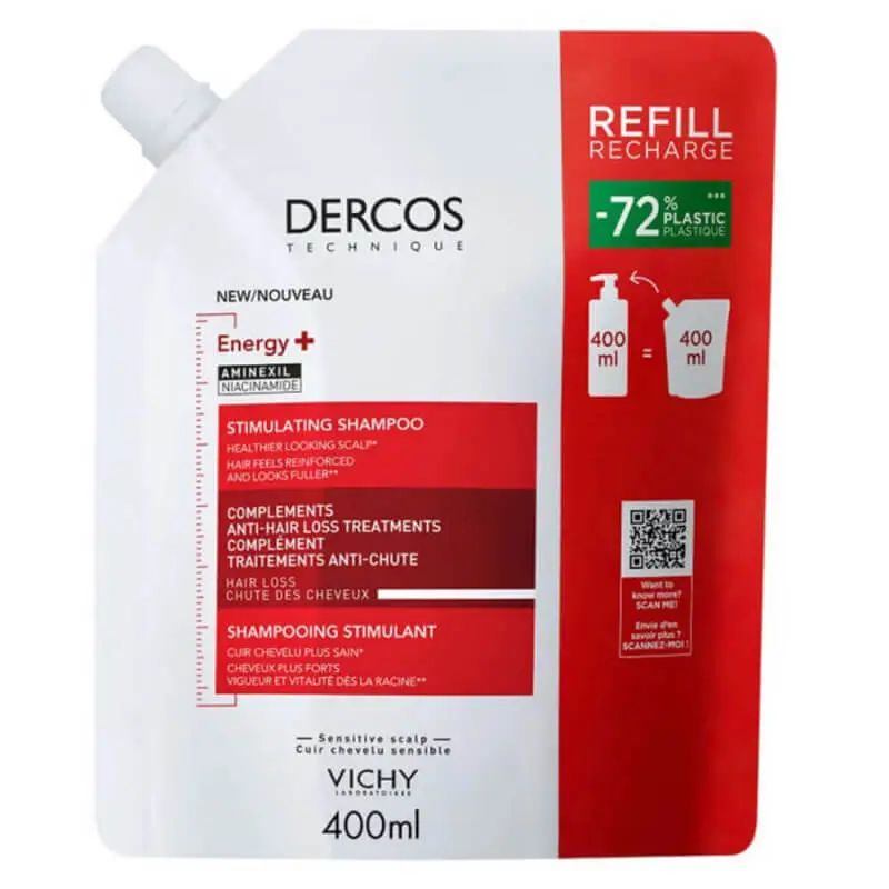 vichy-dercos-shampoing-stimulant-eco-recharge-400-ml VICHY DERCOS ENERGY+ RECHARGE SHAMPOOING STIMULANT ANTI CHUTE 400ML – Image 1