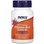 NOW Vitamine D3 5000UI 120 Softgels